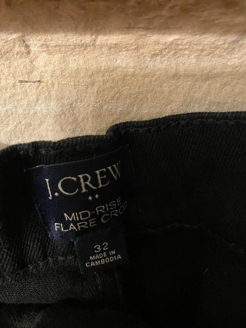 J Crew Flare crop black jean in all-day stretch Size 32